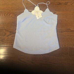 J. Crew Blue and White Striped Camisole
